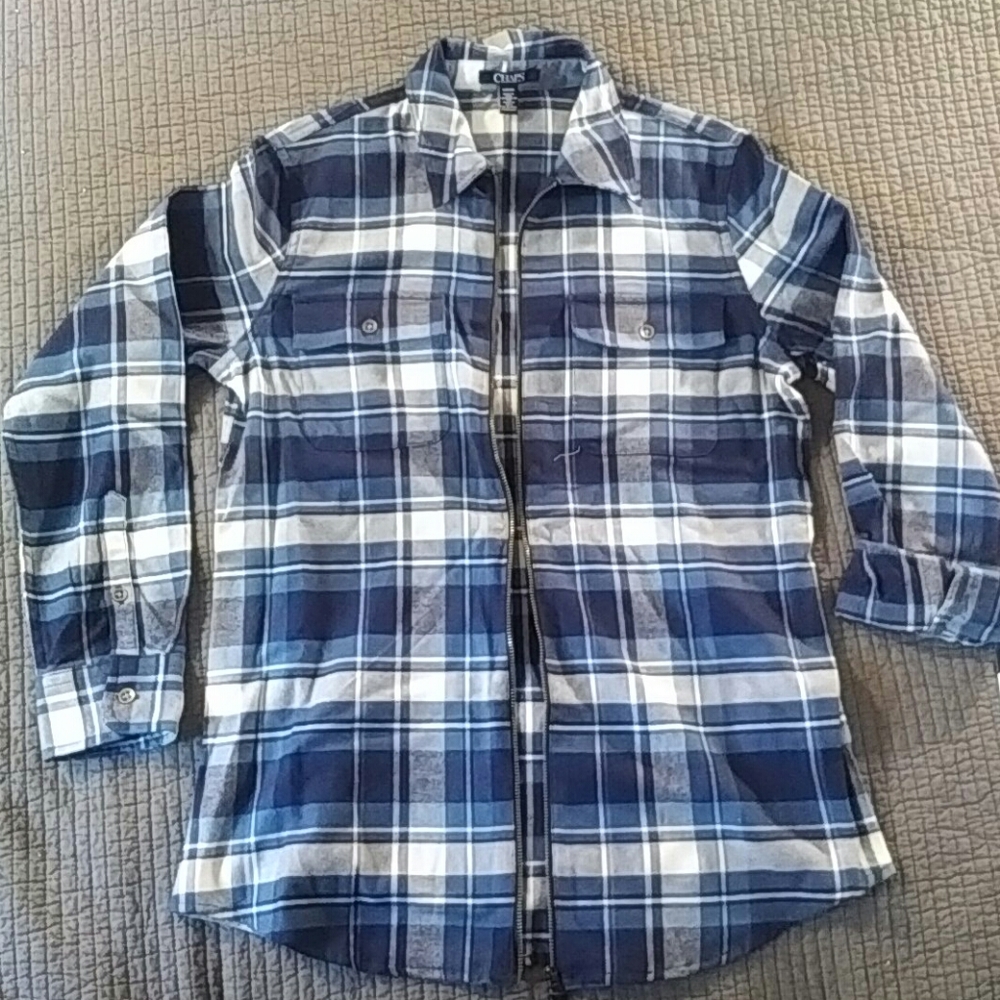 Chaps Zippered Flannel Shirt